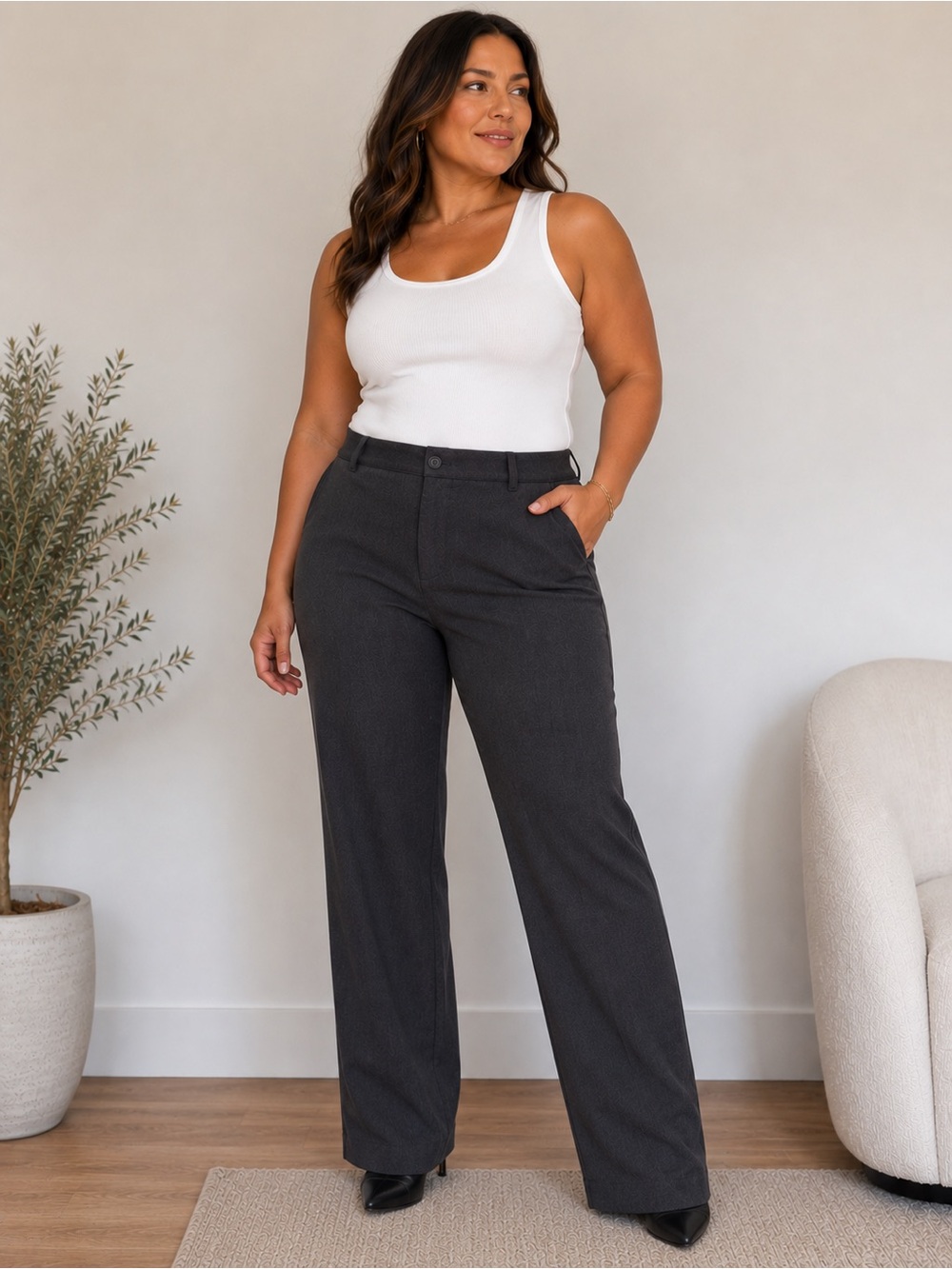 Lauren Ralph Lauren Adelle Dress Pants Women Size 16 Gray Straight leg